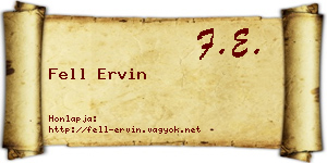 Fell Ervin névjegykártya